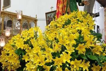 Los 8 pasos de la procesión del Viernes Santo, a punto en la Basílica de Telde (Foto TA)